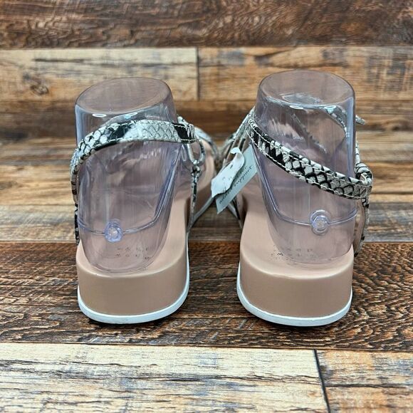 NWT A New Day Reptile Print Strappy Flat Ankle Strap Thong Sandals Shoes 7.5 - Picture 2 of 8